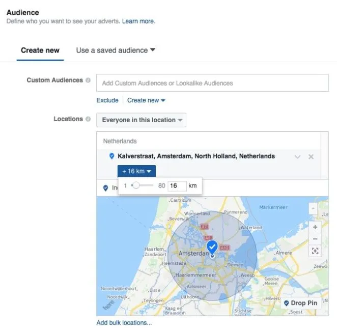 Facebook Locatie Targeting