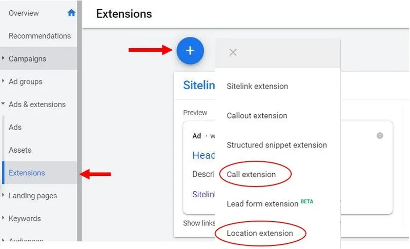 Google Ads Extensies Toevoegen