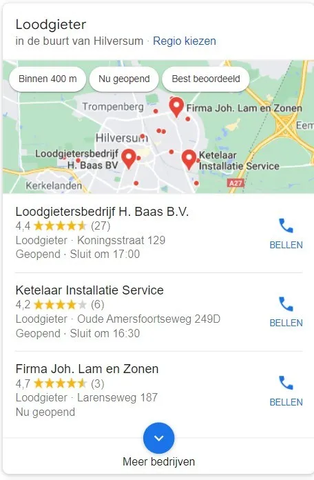 Local SEO loodgieters