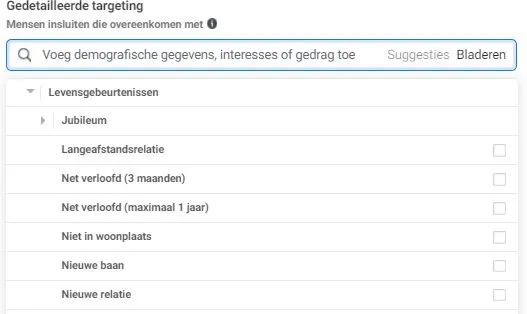 Facebooklevensgebeurtenissen